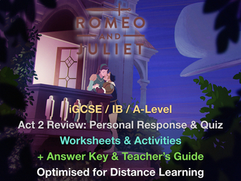 Preview of Romeo and Juliet (IGCSE) - Act 2 - Review and Response (Worksheet + ANSWERS)