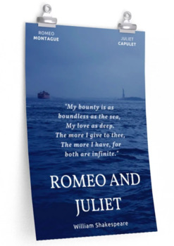 Preview of Romeo and Juliet Infinite Love Poster Digital Download, Shakespeare