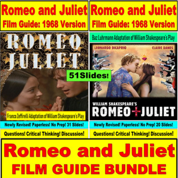 Preview of Romeo and Juliet Film Versions: Old and New BUNDLE