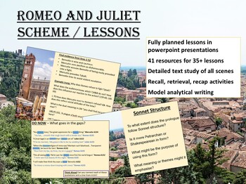 Preview of Romeo and Juliet Lessons Scheme