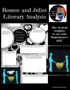 Preview of Romeo and Juliet Literary Analysis 2-  Assessment, Review, Essay Pre-Writing