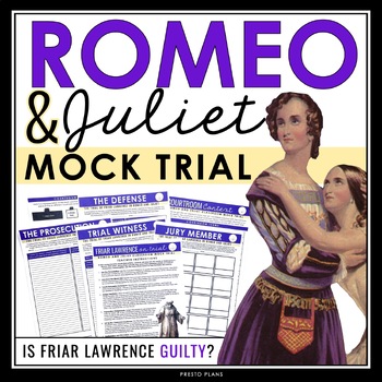 Preview of Romeo and Juliet Mock Trial - Friar Lawrence Final Project Classroom Activity