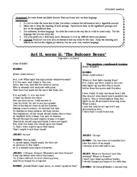 romeo and juliet balcony scene play script sparknotes