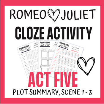 Preview of Romeo and Juliet PLOT cloze activity - Act Five