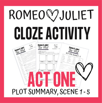 Preview of Romeo and Juliet PLOT cloze activity - Act One
