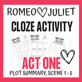 Romeo and Juliet PLOT cloze activity - Act One