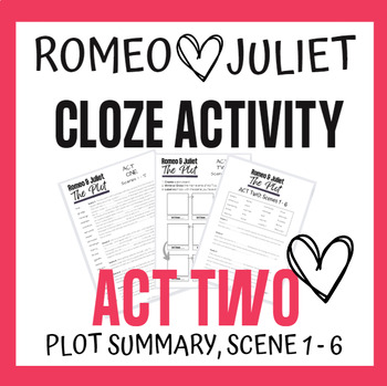 Preview of Romeo and Juliet PLOT cloze activity - Act Two