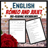 Romeo and Juliet Pre-Reading Vocabulary Resource W/ Worksh