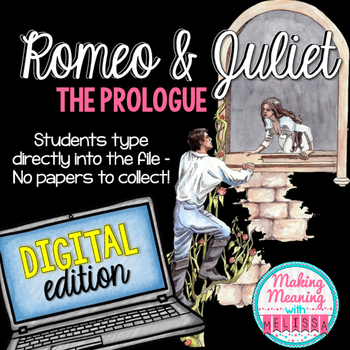 Preview of Romeo and Juliet Prologue - PAPERLESS - Middle and High School