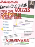 Romeo and Juliet Quizzes (for the five major scenes) - Mic