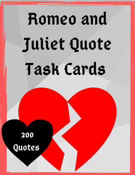 Preview of Romeo and Juliet Quote Task Card BUNDLE