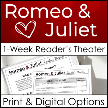 Preview of Romeo and Juliet Reader’s Theater Final Project w/ 5 Days of Lesson Plans