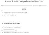 Romeo and Juliet Reading Guide - All Acts (PPT + Packet)
