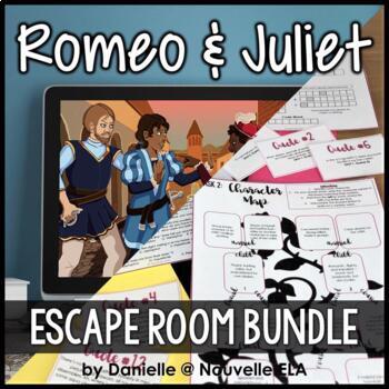 Preview of Romeo and Juliet Unit Review Escape Room (paper + dig) - Shakespeare activities