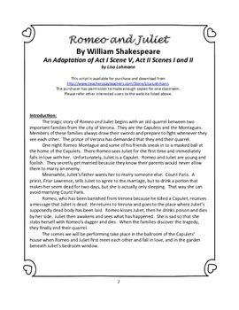 romeo and juliet play scripts