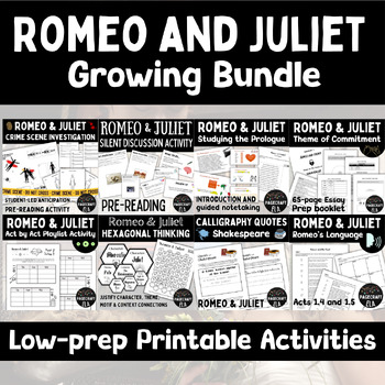 Preview of Romeo & Juliet BUNDLE of Creative ELA Activities to Study Shakespeare