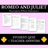 Romeo and Juliet - Student Quiz (plot, character, theme, p