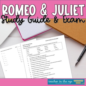 Preview of Romeo and Juliet Study Guide and Exam Final Test Keys and Answer Sheet Included