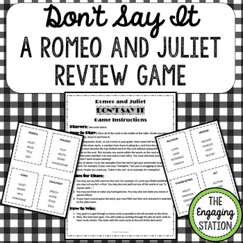 Preview of Romeo and Juliet Taboo-Inspired Review Game