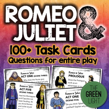 Preview of Romeo and Juliet Task Cards: Quizzes, Discussion Questions, Bell-Ringers