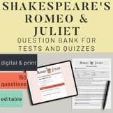 Romeo and Juliet Test Bank 150 Questions - Act Quiz - Fina