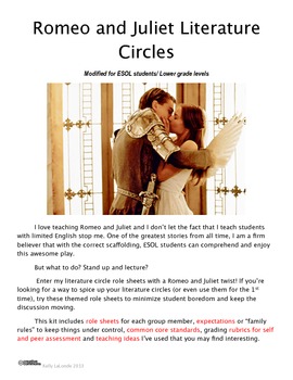 Preview of Romeo and Juliet Themed Literature Circle Pack