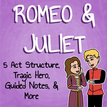 Preview of Romeo and Juliet - Tragic Hero, Plot, Quiz, Guided Notes and More!