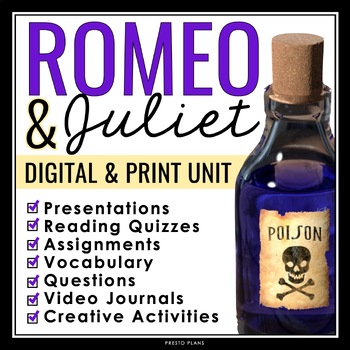 Romeo and Juliet Unit Plan - Drama Unit Shakespeare's Play Digital ...