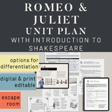 Romeo and Juliet Unit Plan with Fun Introduction to Shakes