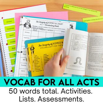 Romeo and Juliet Vocabulary Words, Activities and Quizzes Bundle