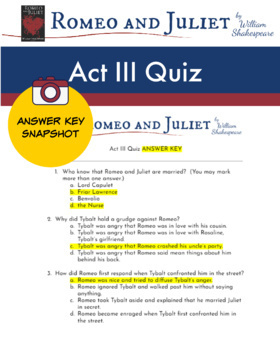 romeo and juliet act iii essay questions