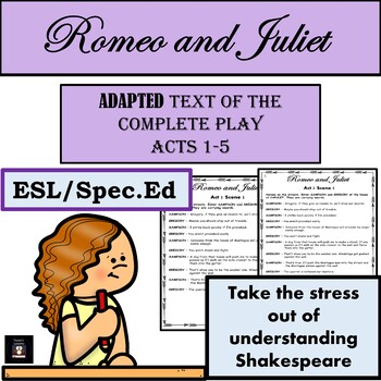 Preview of Romeo and Juliet (complete play) ADAPTED TEXT ONLY