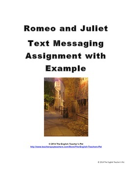 Preview of Text Messaging with Romeo and Juliet- a Fun Lesson