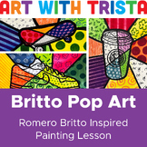 Preview of Romero Britto Inspired Pop Art Painting Art Lesson