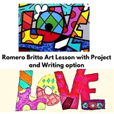 Romero Britto Lesson "Love" Grades 2-6 Kids Art Lesson Gra