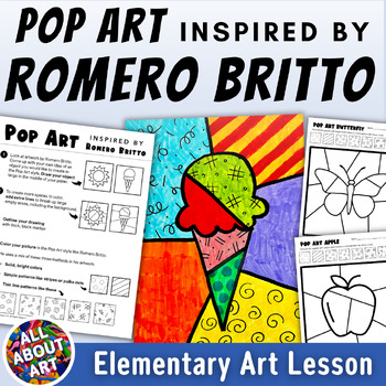 Preview of Romero Britto Pop Art Projects - Artist Inspired Art Lessons and Templates