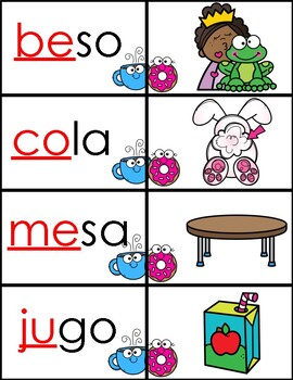 Rompecabezas de 2 Sílabas en Español by Kindergarten Maestra | TpT