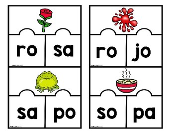 Preview of Rompecabezas de Dos Sílabas - Spanish Two-Syllable Puzzles
