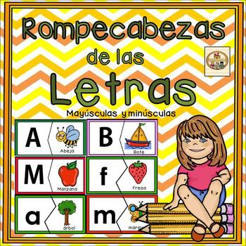 Preview of Rompecabezas iniciales de las Letras en español: mayúsculas y minúsculas