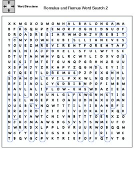 Romulus and Remus Word Search by Northeast Education TPT