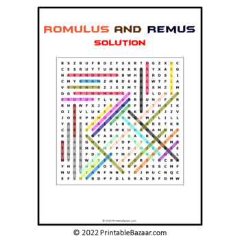 Romulus and Remus Word Search Puzzle No Prep Activity Printable PDF