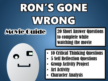 Preview of Ron's Gone Wrong Movie Guide (2021) - Movie Questions with Extra Activities