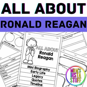 Preview of Ronald Reagan Flipbook Research Biography Unit President's Day