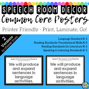 Speech Room Decor Common Core Posters By Let S Chit Chat Tpt