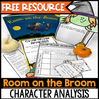 Preview of Room on the Broom Activities Guided Reading Character Analysis FREE resource
