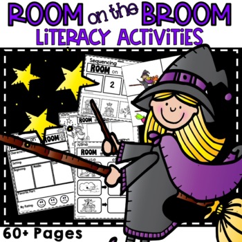 Preview of Room on the Broom Activities Literacy Sequencing Retelling Worksheets