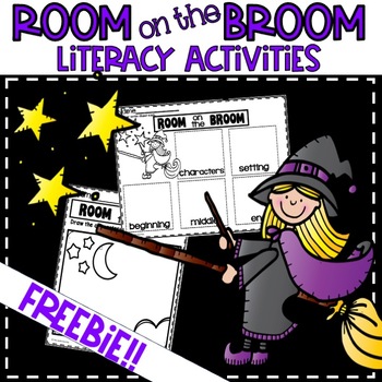 Preview of Room on the Broom Activities Literacy Story Elements Retelling Worksheets