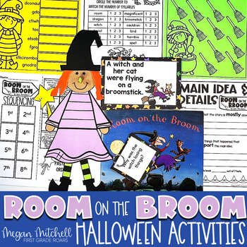 Preview of Room on the Broom Book Companion Reading Comprehension Halloween Activities