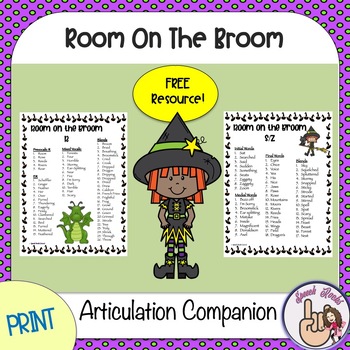 Preview of Room on the Broom Speech Articulation Companion (Free)