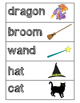 Preview of Room on the Broom Vocabulary Word Wall